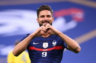 Giroud yaciye agahigo mu ikipe y'igihugu y' u Bufaransa nyuma y'ibitego bibiri yatsinze Ukraine 