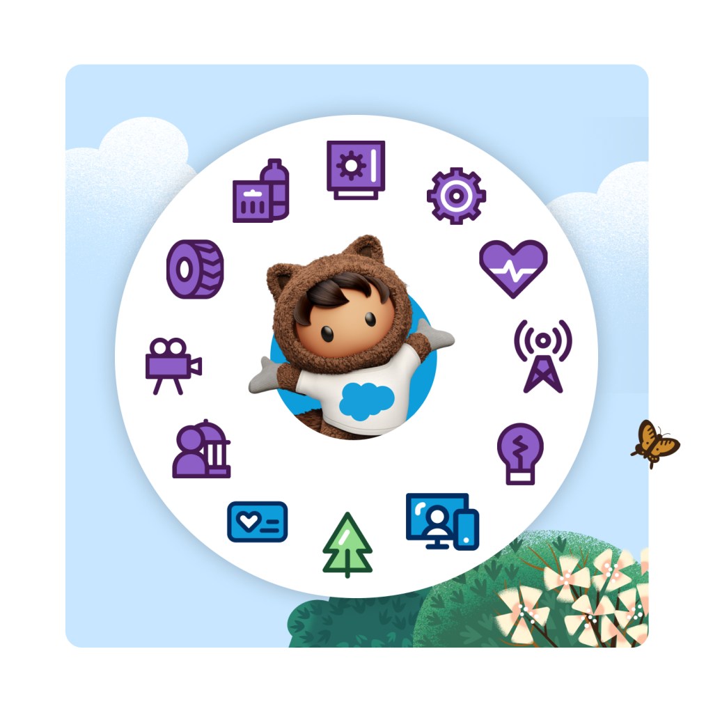 Astro character surrounded by icons for every industry 