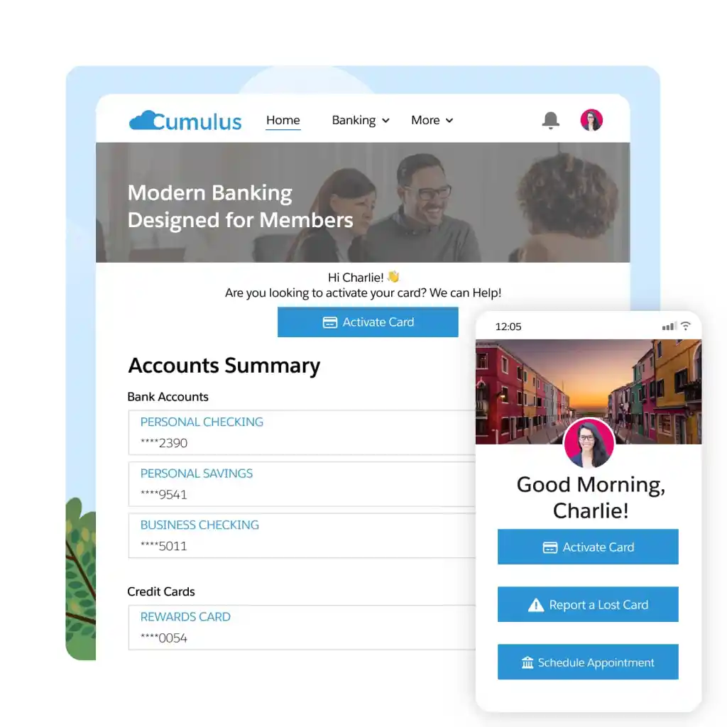 A dashboard displays an Authenticated Portal with service options