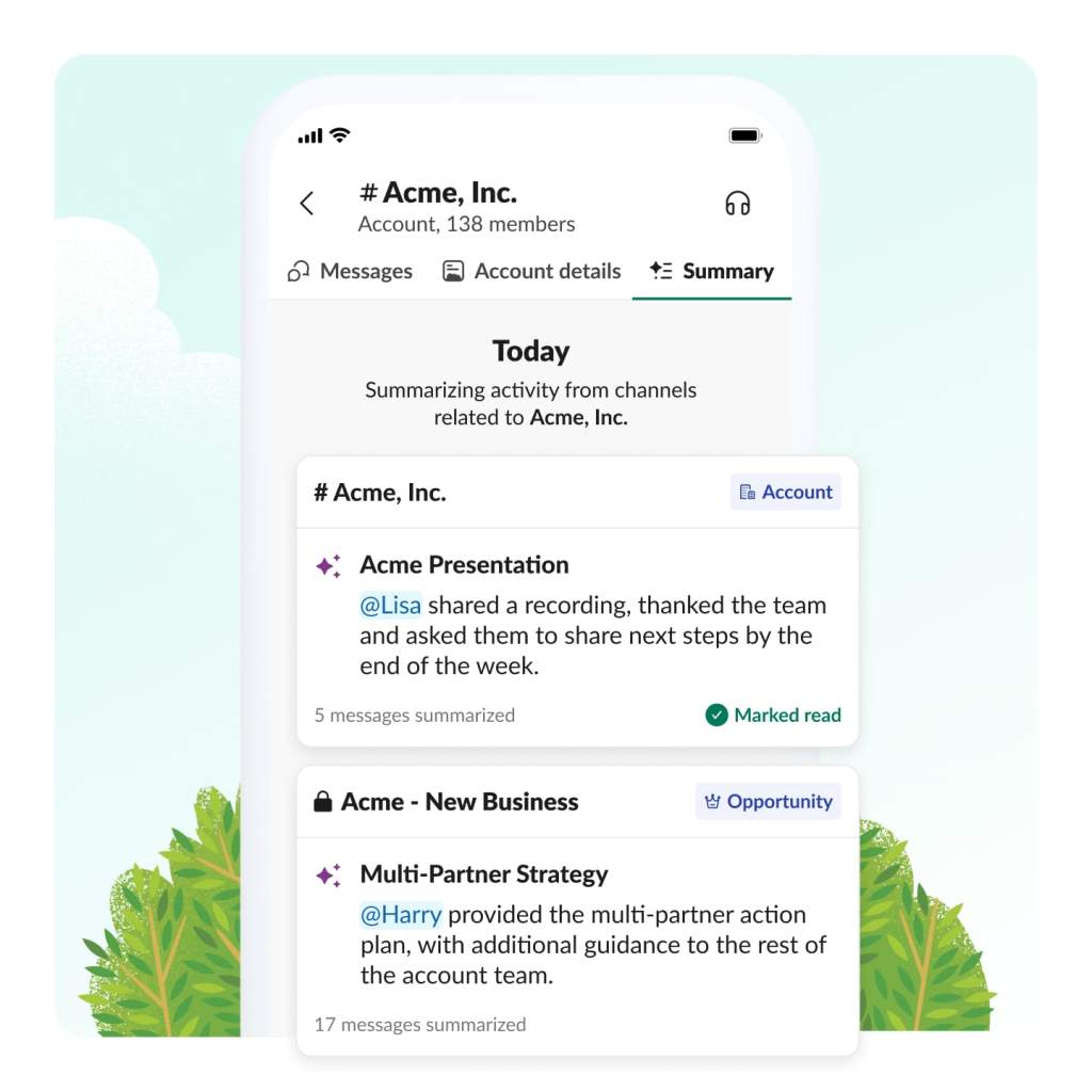 AI provides a recap on a mobile interface.