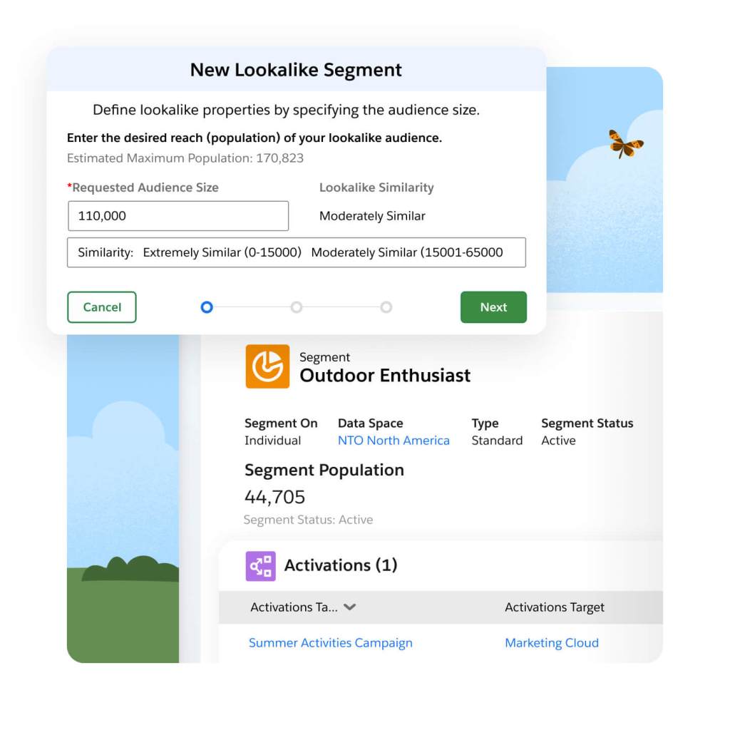 Image of an interface labeled "new lookalike segment."