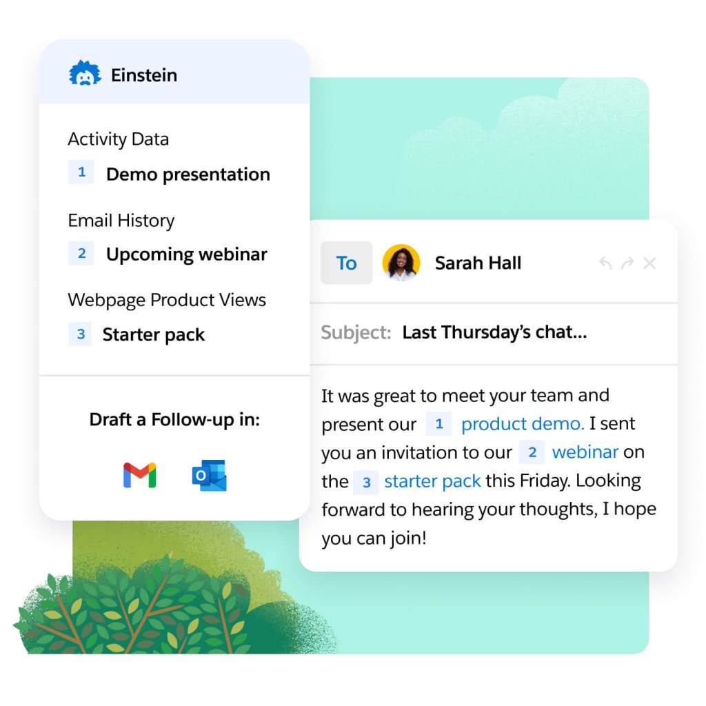 Example of generative email capabilities. 