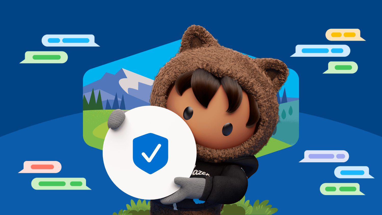 Astro holding the check mark which indicates someone is a Forum Ambassador