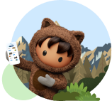 Astro holding up a mobile device with a commerce site on the device.