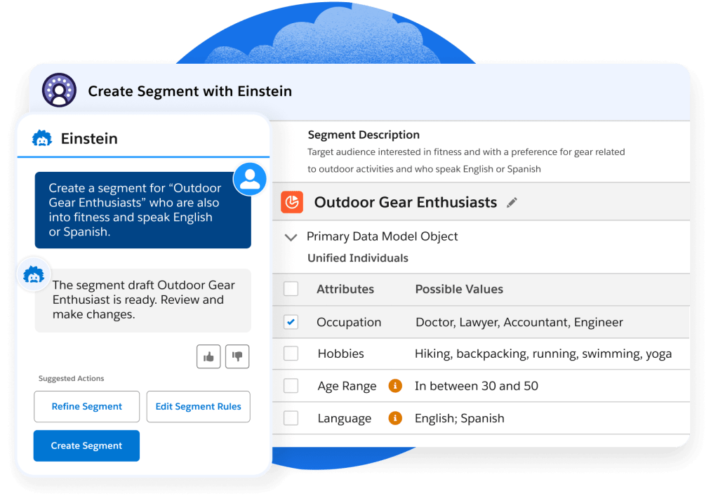 Product screenshot showcasing Einstein