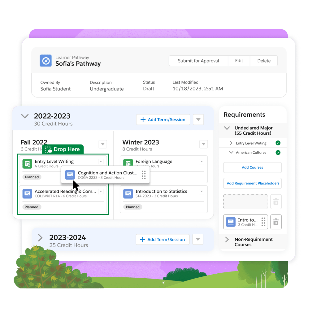 A case record that shows a student's academic details, including alerts.