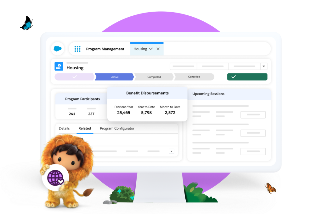 A programme management dashboard for non-profit related insights.