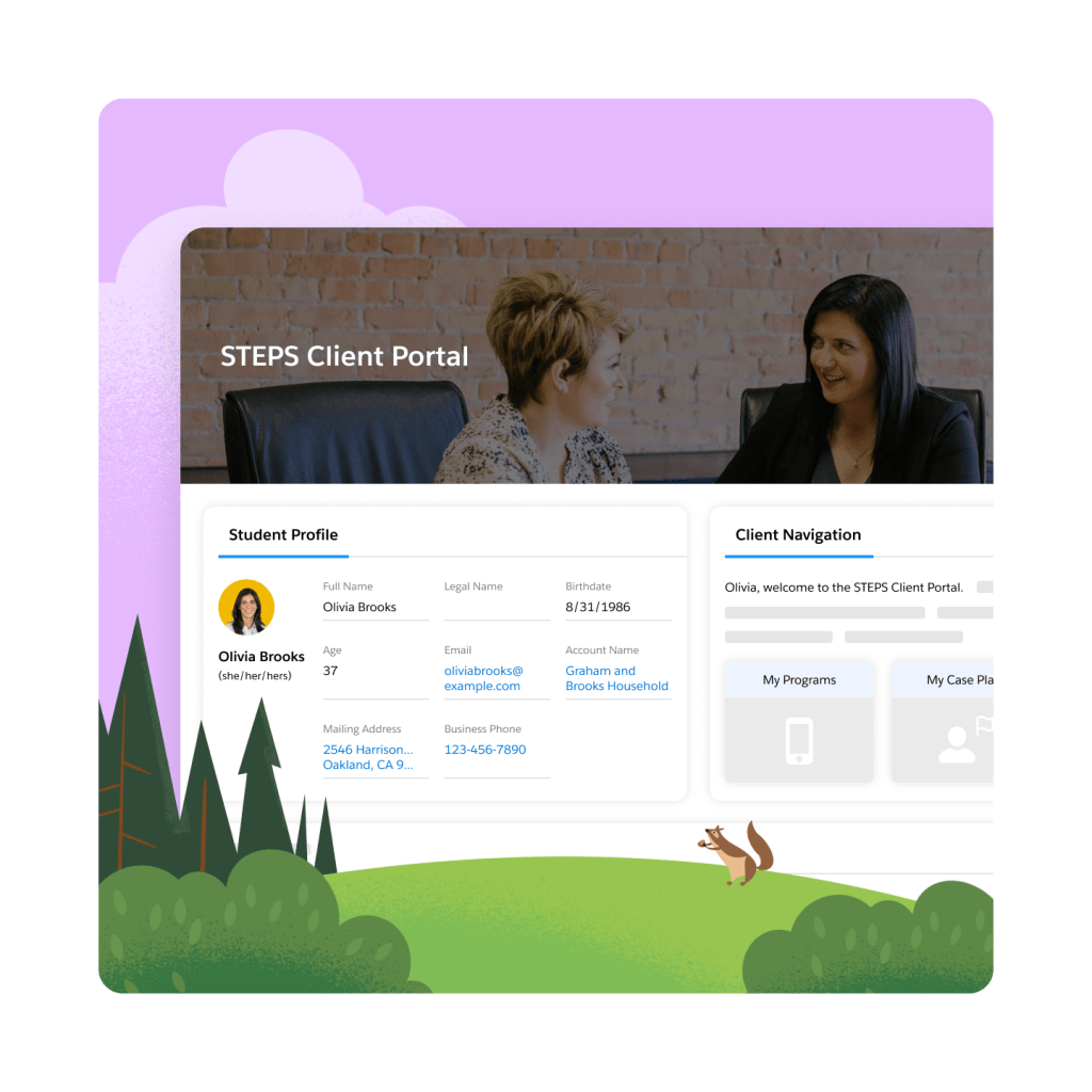 A look at a self-service client portal.
