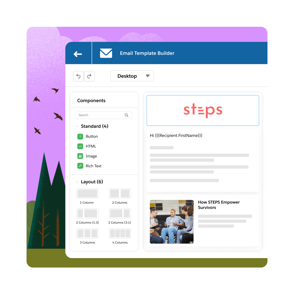 A templatised marketing email from STEPS.