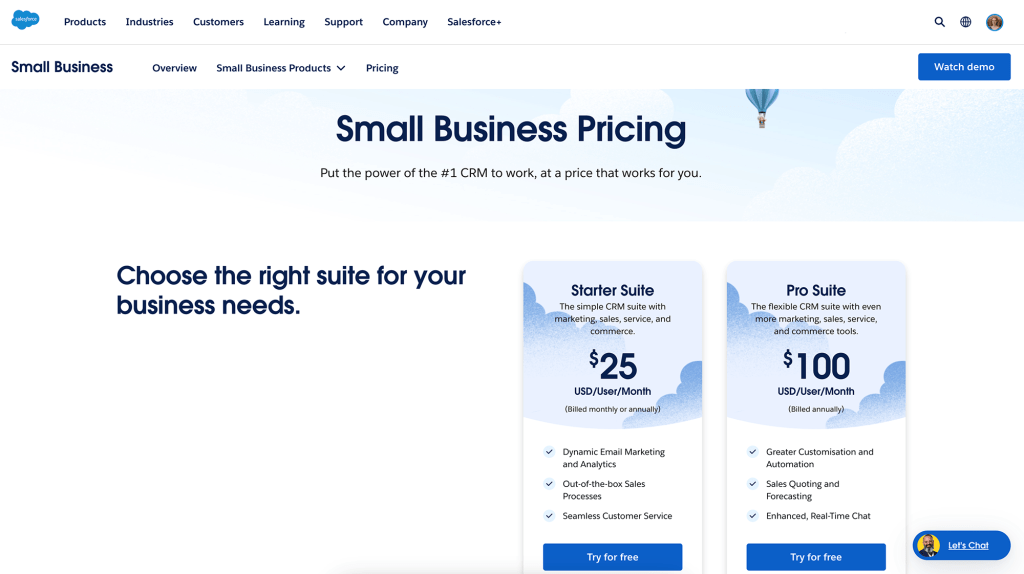 Salesforce Small Business Pricing