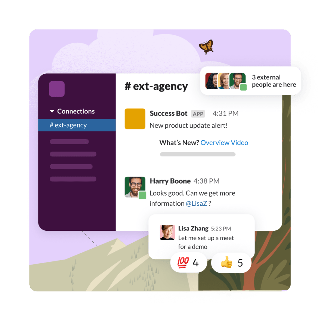 A chat bot shares info about a new product with an external agency. The agency asks for more information.