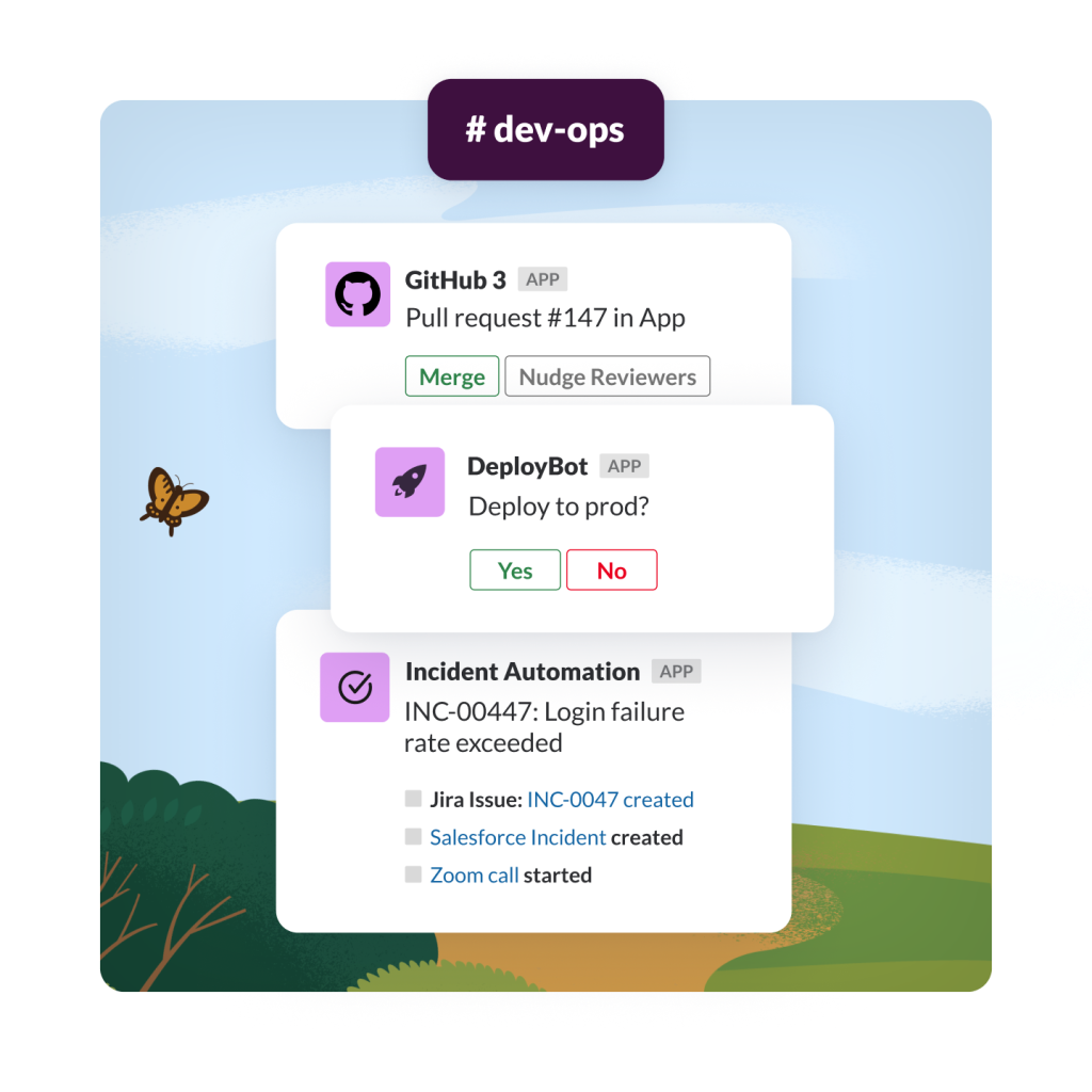 Application window showing automated alerts for developers